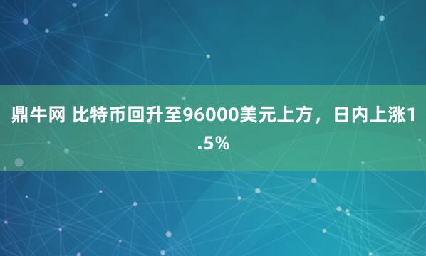 鼎牛网 比特币回升至96000美元上方，日内上涨1.5%