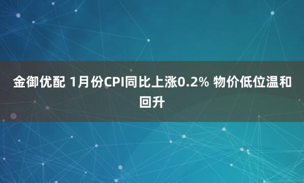 金御优配 1月份CPI同比上涨0.2% 物价低位温和回升